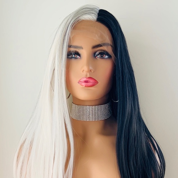 Gorgeous White & Black Versatile 13x2.5 Lace Front Wig for Daily Wear or Events - Picture 4 of 13
